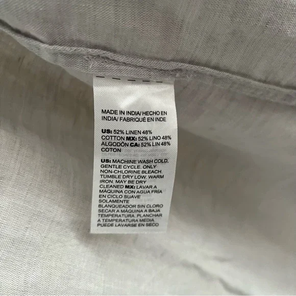 Chico's Linen Cotton Blend 3/4 Sleeve Maxi Shirt Fits Size 4 Fits 20/22 - Picture 8 of 8